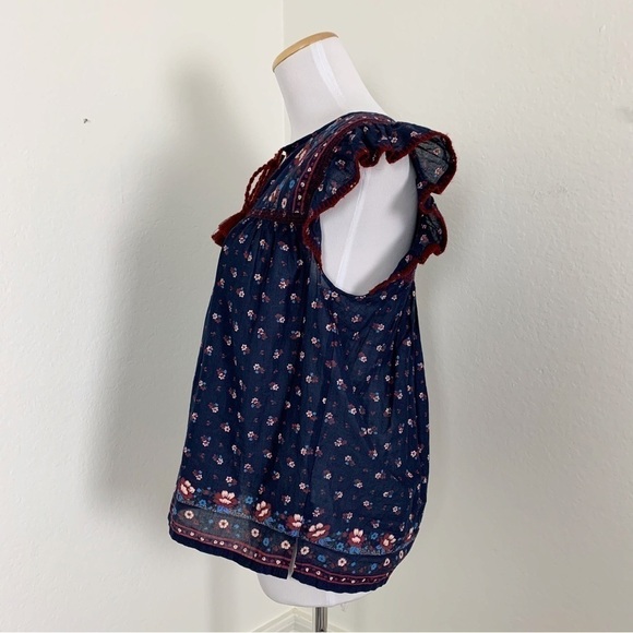 𝅺J. Crew Point Sur Flutter Sleeve Peasant Top Size XS - Picture 15 of 15